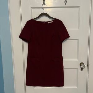 Maroon shirt sleeve work dress from Loft
